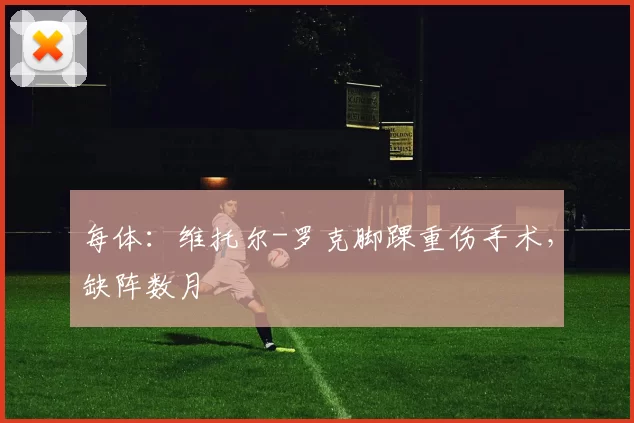 每体：维托尔-罗克脚踝重伤手术，缺阵数月